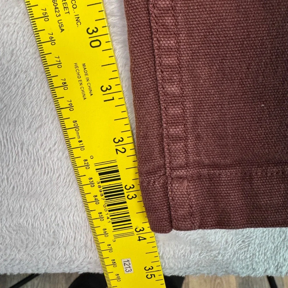 NWOT American Giant Men Roughneck Stretch Canvas Straight Leg Pants 34x34 Raisin